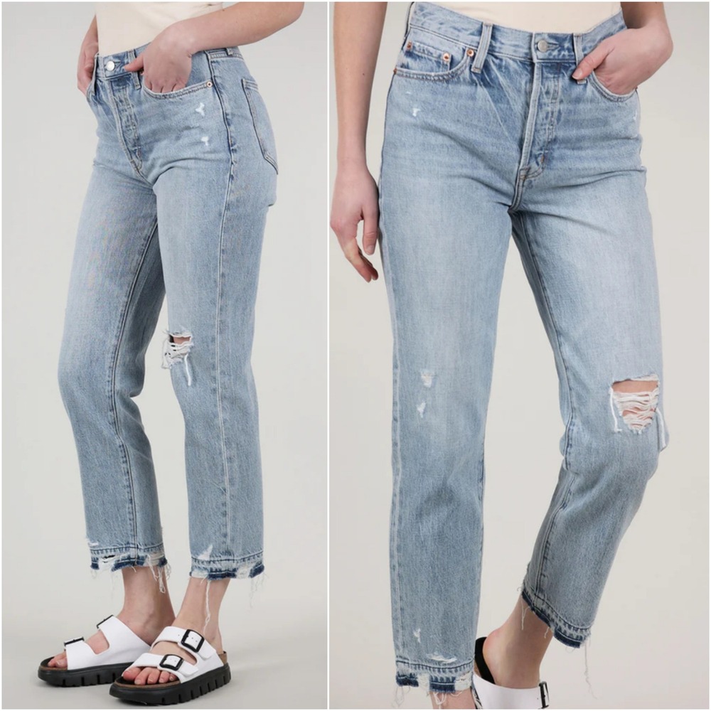 Pistola Charlie High-Rise Classic Straight Distressed Jeans 28 - Picture 13 of 13